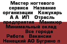 Мастер ногтевого сервиса › Название организации ­ Кожукарь А.А, ИП › Отрасль предприятия ­ Маникюр › Минимальный оклад ­ 15 000 - Все города Работа » Вакансии   . Ненецкий АО,Бугрино п.